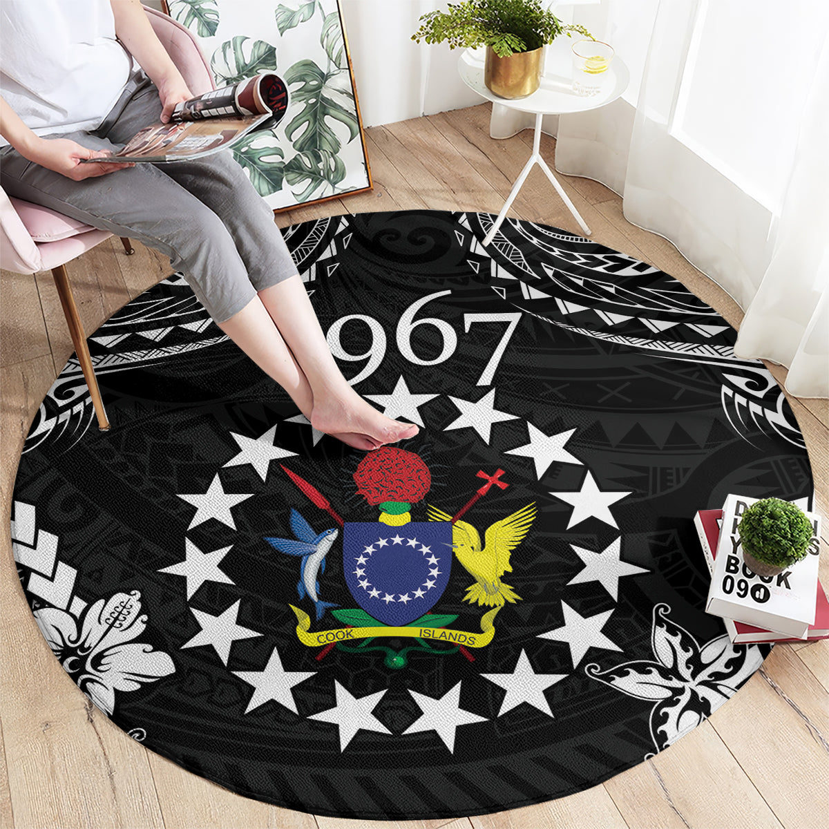 Cook Islands Ra o te Ui Ariki Est 1967 Round Carpet LT9 - Polynesian Pride