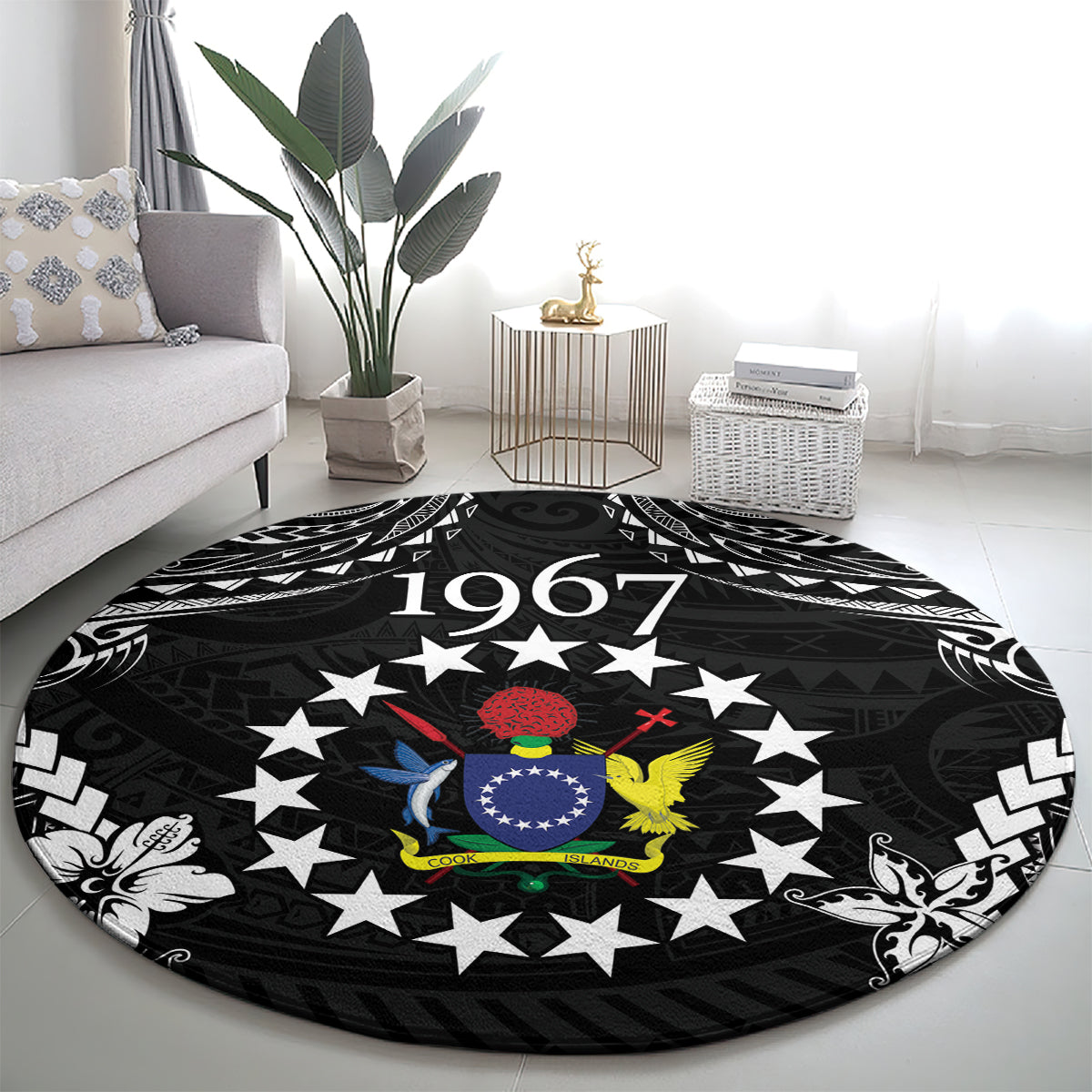 Cook Islands Ra o te Ui Ariki Est 1967 Round Carpet LT9 - Polynesian Pride