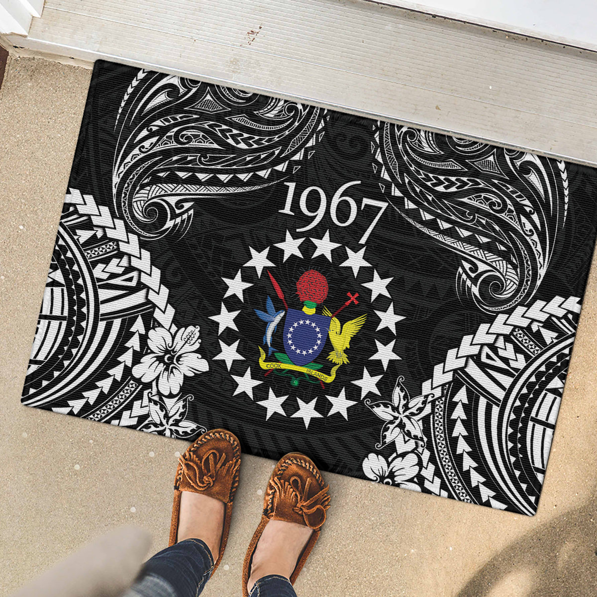 Cook Islands Ra o te Ui Ariki Est 1967 Rubber Doormat LT9 - Polynesian Pride