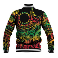 Cook Islands 15 Stars Baseball Jacket Kuki Airani Polynesian Tribal Wave Tattoo LT9 - Polynesian Pride