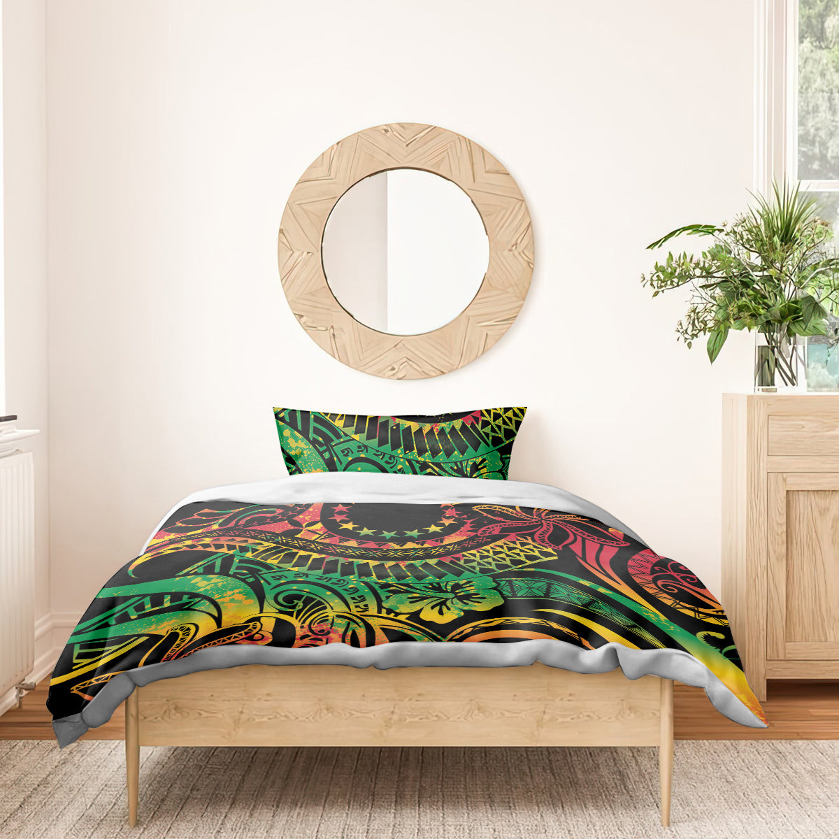 Cook Islands 15 Stars Bedding Set Kuki Airani Polynesian Tribal Wave Tattoo LT9 - Polynesian Pride