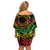 Cook Islands 15 Stars Off Shoulder Short Dress Kuki Airani Polynesian Tribal Wave Tattoo