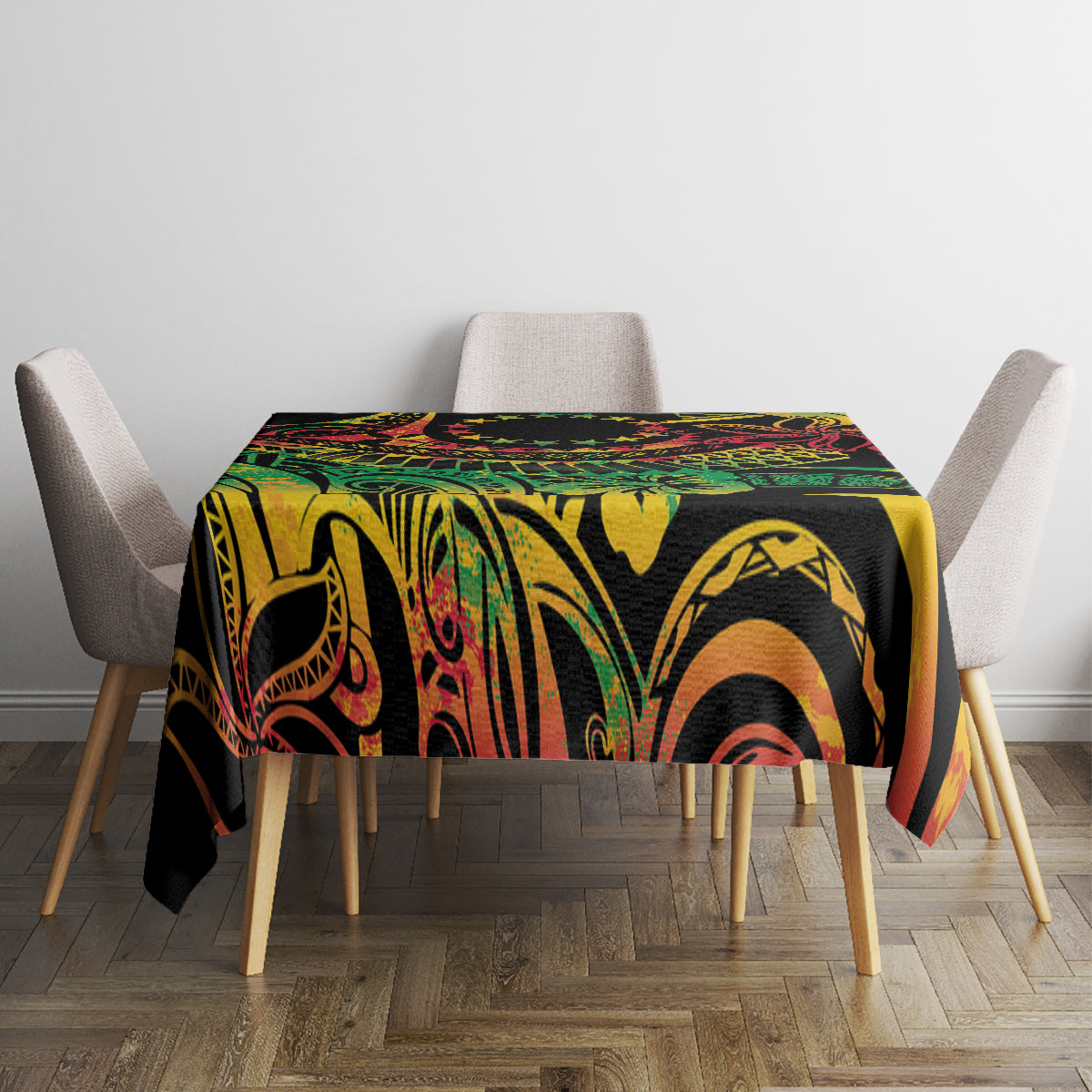 Cook Islands 15 Stars Tablecloth Kuki Airani Polynesian Tribal Wave Tattoo LT9 - Polynesian Pride