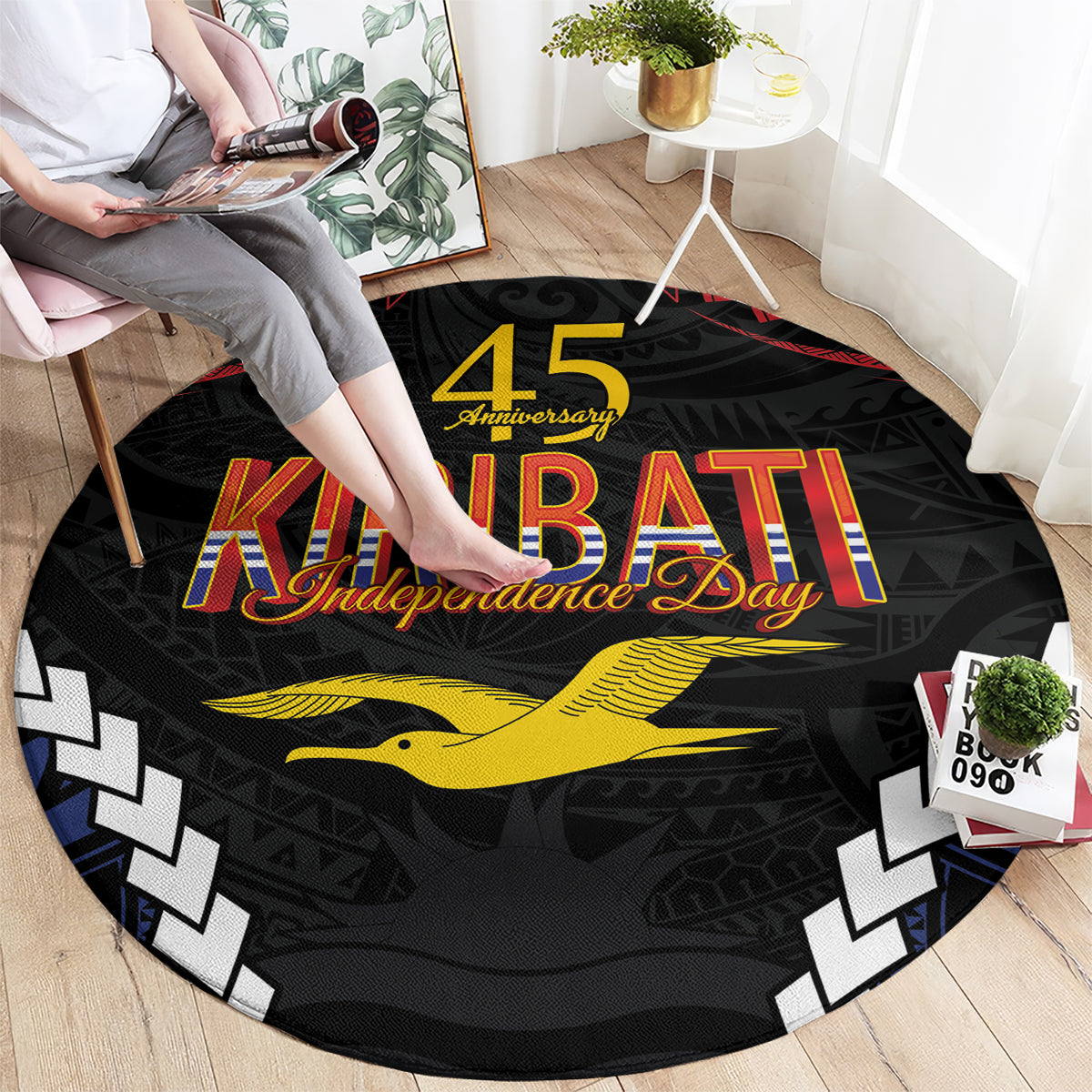 Kiribati 45th Anniversary Independence Day Round Carpet Since 1979 LT9 - Polynesian Pride