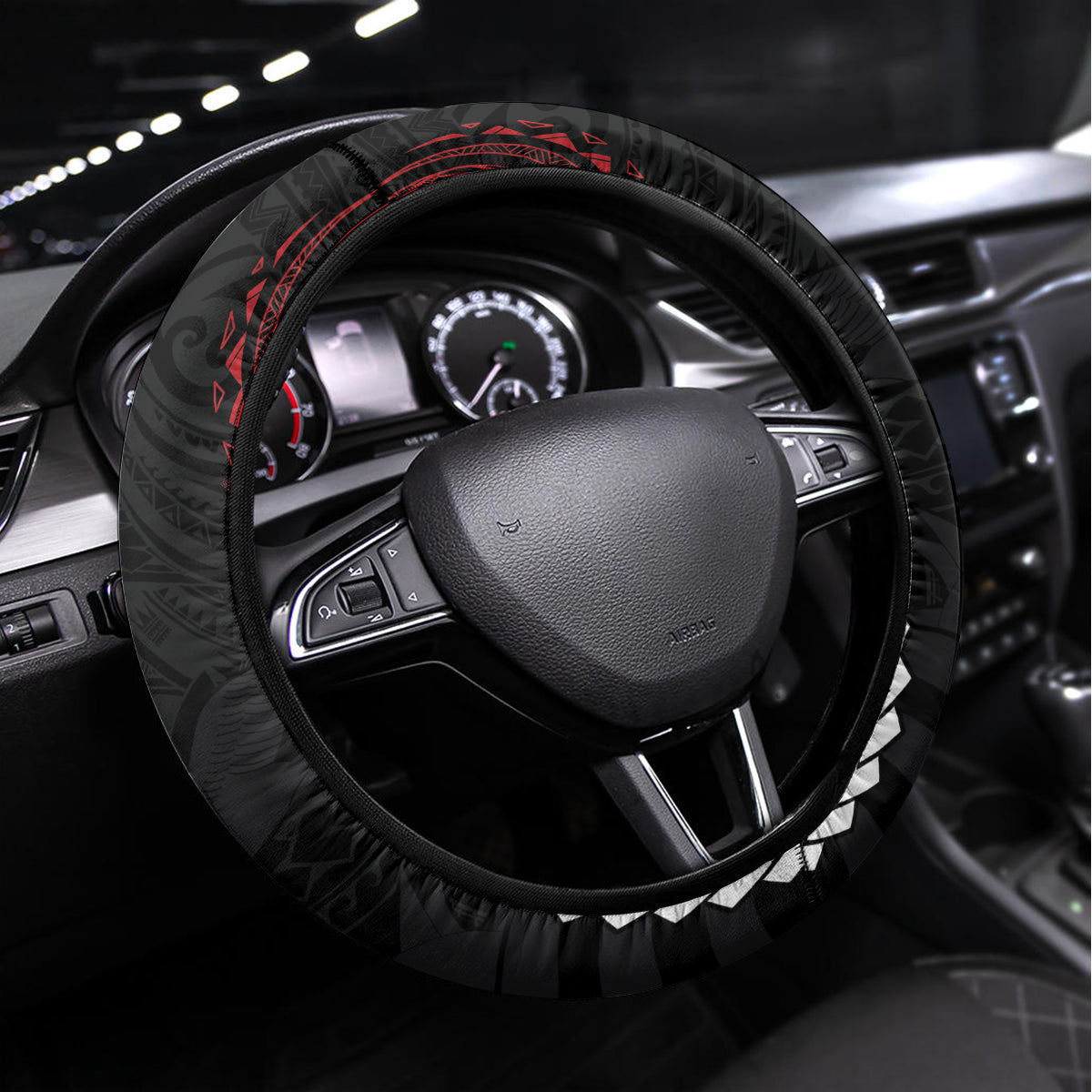 Kiribati 45th Anniversary Independence Day Steering Wheel Cover Since 1979 LT9 Universal Fit Black - Polynesian Pride
