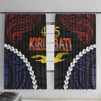 Kiribati 45th Anniversary Independence Day Window Curtain Since 1979 LT9 With Hooks Black - Polynesian Pride