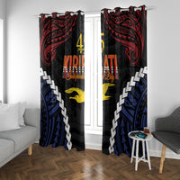 Kiribati 45th Anniversary Independence Day Window Curtain Since 1979 LT9 With Grommets Black - Polynesian Pride
