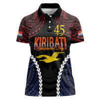 Kiribati 45th Anniversary Independence Day Women Polo Shirt Since 1979 LT9 Female Black - Polynesian Pride