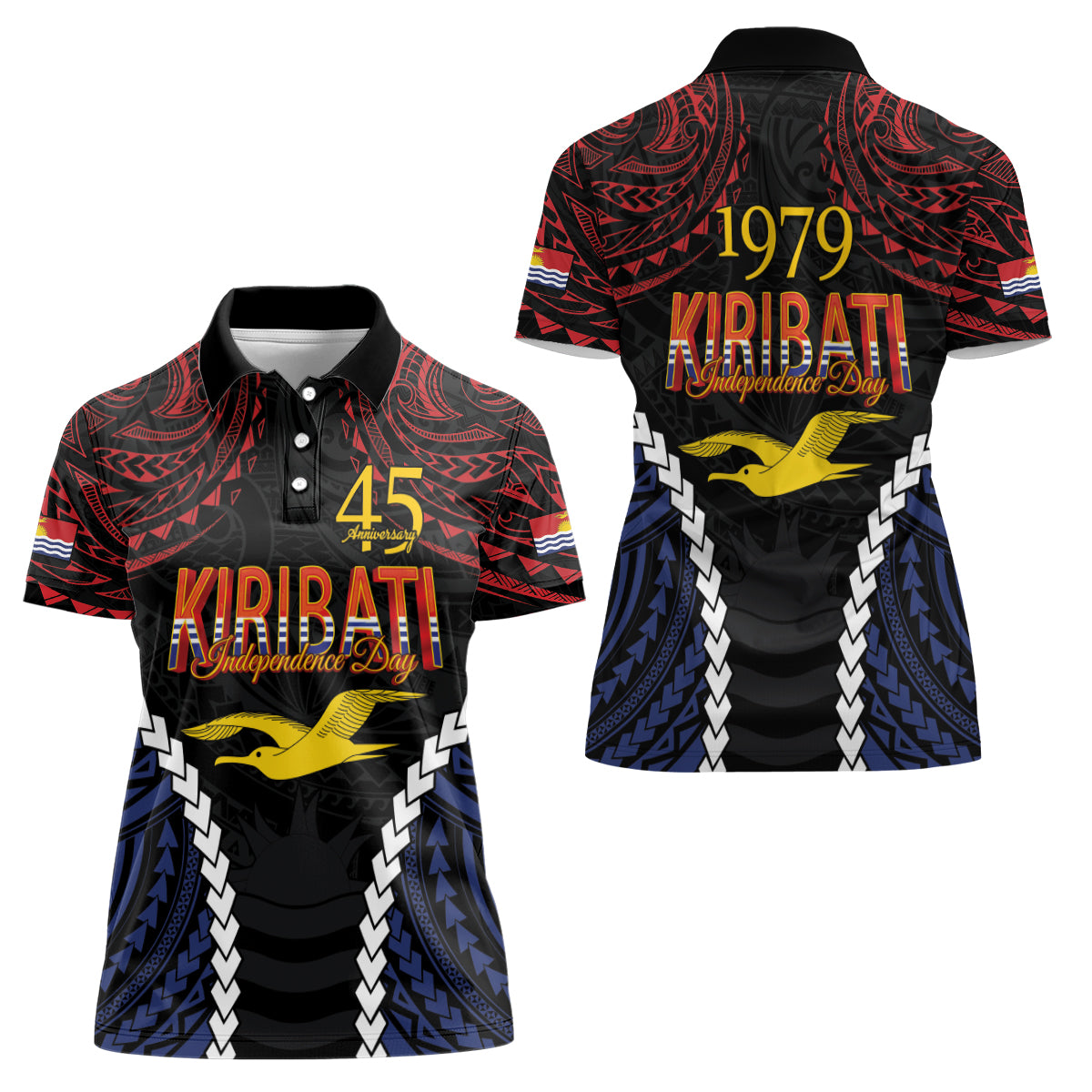 Kiribati 45th Anniversary Independence Day Women Polo Shirt Since 1979 LT9 - Polynesian Pride
