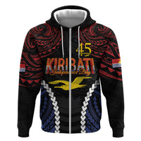 Kiribati 45th Anniversary Independence Day Zip Hoodie Since 1979 LT9 Zip Hoodie Black - Polynesian Pride