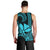 Custom King Kamehameha Day Hawaii Men Tank Top Paradise of the Pacific Tribal Kakau - Aqua LT9 - Polynesian Pride