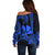 Custom King Kamehameha Day Hawaii Off Shoulder Sweater Paradise of the Pacific Tribal Kakau - Blue LT9 - Polynesian Pride