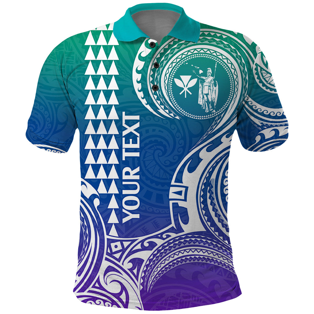 Custom King Kamehameha Day Hawaii Polo Shirt Paradise of the Pacific Tribal Kakau Gradient LT9 Gradient - Polynesian Pride