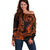 Custom King Kamehameha Day Hawaii Off Shoulder Sweater Paradise of the Pacific Tribal Kakau - Orange LT9 Women Orange - Polynesian Pride