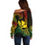 Custom King Kamehameha Day Hawaii Off Shoulder Sweater Paradise of the Pacific Tribal Kakau - Reggae LT9 - Polynesian Pride