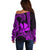 Custom King Kamehameha Day Hawaii Off Shoulder Sweater Paradise of the Pacific Tribal Kakau - Purple LT9 - Polynesian Pride