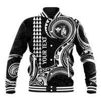Custom King Kamehameha Day Hawaii Baseball Jacket Paradise of the Pacific Tribal Kakau - White LT9 Unisex White - Polynesian Pride