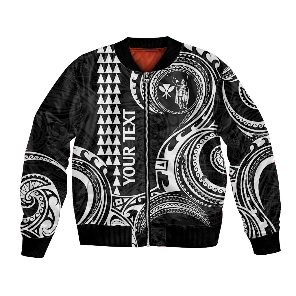 Custom King Kamehameha Day Hawaii Bomber Jacket Paradise of the Pacific Tribal Kakau - White LT9 Unisex White - Polynesian Pride