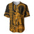 King Kamehameha Day Hawaii Baseball Jersey Paradise of the Pacific Tribal Kakau with Kanaka Maoli - Gold LT9 Gold - Polynesian Pride