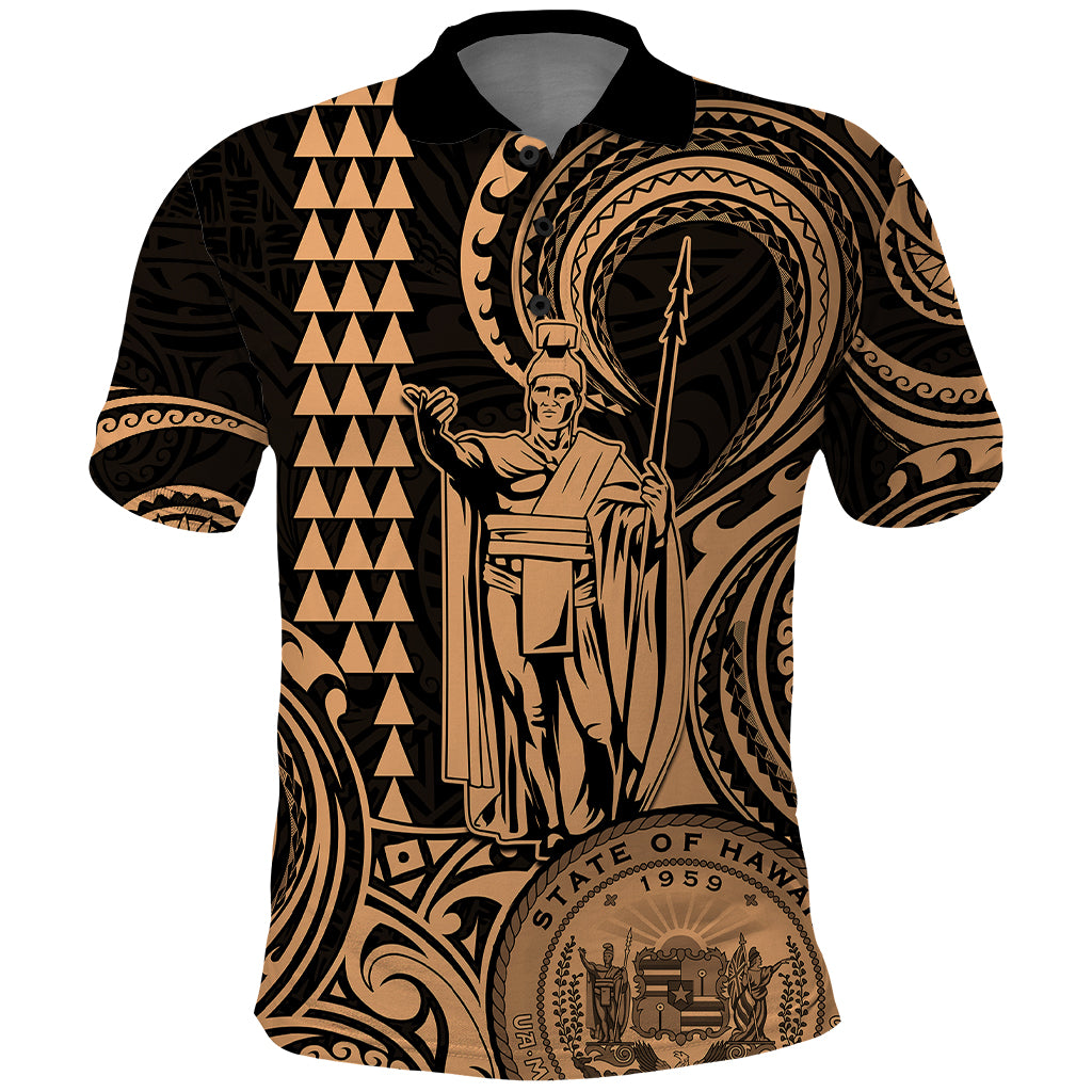 King Kamehameha Day Hawaii Polo Shirt Paradise of the Pacific Tribal Kakau with Kanaka Maoli Nude LT9 Nude - Polynesian Pride