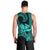 King Kamehameha Day Hawaii Men Tank Top Paradise of the Pacific Tribal Kakau with Kanaka Maoli - Turquoise LT9 - Polynesian Pride