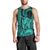 King Kamehameha Day Hawaii Men Tank Top Paradise of the Pacific Tribal Kakau with Kanaka Maoli - Turquoise LT9 - Polynesian Pride