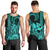 King Kamehameha Day Hawaii Men Tank Top Paradise of the Pacific Tribal Kakau with Kanaka Maoli - Turquoise LT9 - Polynesian Pride