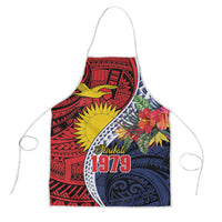 Flag of Kiribati Polynesian Pattern Apron Est 1979 With Tropical Flowers LT9 Red - Polynesian Pride