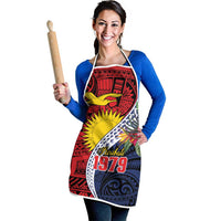 Flag of Kiribati Polynesian Pattern Apron Est 1979 With Tropical Flowers LT9 - Polynesian Pride