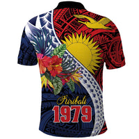 Flag of Kiribati Polynesian Pattern Polo Shirt Est 1979 With Tropical Flowers LT9 - Polynesian Pride