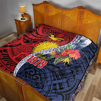 Flag of Kiribati Polynesian Pattern Quilt Est 1979 With Tropical Flowers LT9 - Polynesian Pride