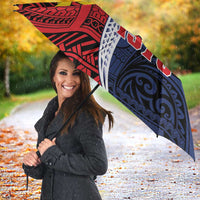 Flag of Kiribati Polynesian Pattern Umbrella Est 1979 With Tropical Flowers LT9 - Polynesian Pride