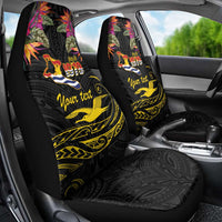 Kiribati Independence Day Personalised Car Seat Cover Gold Frigatebird with Polynesian Pattern LT9 - Polynesian Pride