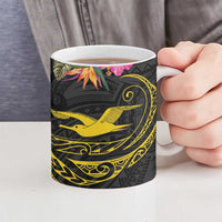 Kiribati Independence Day Personalised Ceramic Mug Gold Frigatebird with Polynesian Pattern LT9 - Polynesian Pride