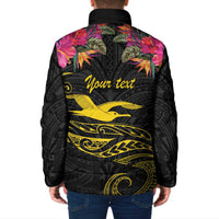 Kiribati Independence Day Personalised Padded Jacket Gold Frigatebird with Polynesian Pattern LT9 - Polynesian Pride
