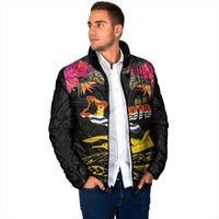 Kiribati Independence Day Personalised Padded Jacket Gold Frigatebird with Polynesian Pattern LT9 - Polynesian Pride