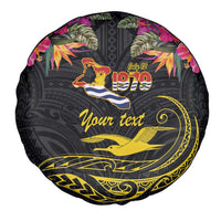 Kiribati Independence Day Personalised Spare Tire Cover Gold Frigatebird with Polynesian Pattern LT9 - Polynesian Pride