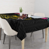Kiribati Independence Day Personalised Tablecloth Gold Frigatebird with Polynesian Pattern LT9 - Polynesian Pride