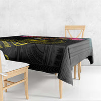 Kiribati Independence Day Personalised Tablecloth Gold Frigatebird with Polynesian Pattern LT9 - Polynesian Pride