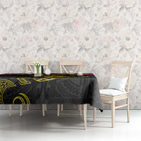Kiribati Independence Day Personalised Tablecloth Gold Frigatebird with Polynesian Pattern LT9 - Polynesian Pride