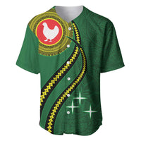 Manua Islands Polynesian Style Baseball Jersey LT9 Green - Polynesian Pride