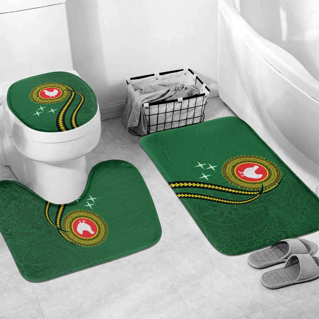 Manua Islands Polynesian Style Bathroom Set LT9 Mat Set Only (3 pcs) One Size Green - Polynesian Pride