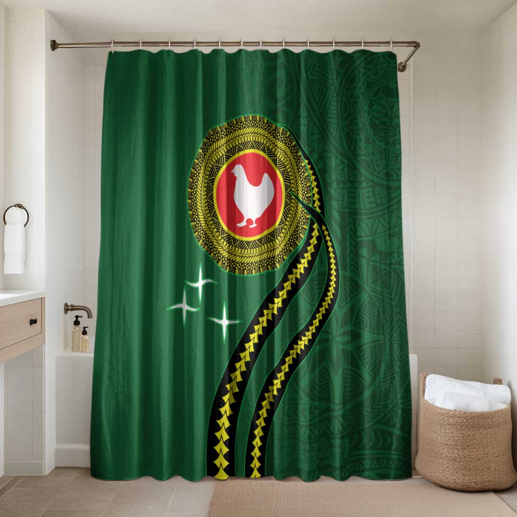 Manua Islands Polynesian Style Bathroom Set LT9 Shower Curtain Only Green - Polynesian Pride