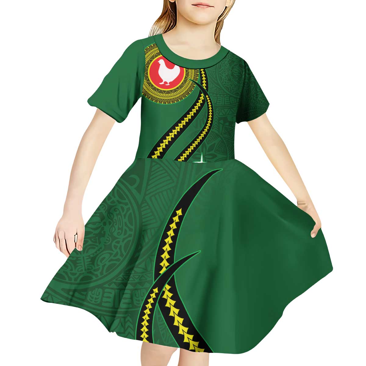 Manua Islands Polynesian Style Kid Short Sleeve Dress LT9 - Polynesian Pride