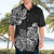 Polynesian Hawaiian Shirt Pacific Flower Mix Floral Tribal Tattoo Black Vibe LT9 - Polynesian Pride