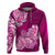 Polynesian Hoodie Pacific Flower Mix Floral Tribal Tattoo Pink Vibe LT9 Pink - Polynesian Pride