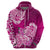 Polynesian Hoodie Pacific Flower Mix Floral Tribal Tattoo Pink Vibe LT9 - Polynesian Pride