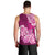 Polynesian Men Tank Top Pacific Flower Mix Floral Tribal Tattoo Pink Vibe LT9 - Polynesian Pride