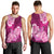 Polynesian Men Tank Top Pacific Flower Mix Floral Tribal Tattoo Pink Vibe LT9 - Polynesian Pride