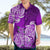 Polynesian Hawaiian Shirt Pacific Flower Mix Floral Tribal Tattoo Purple Vibe LT9 - Polynesian Pride